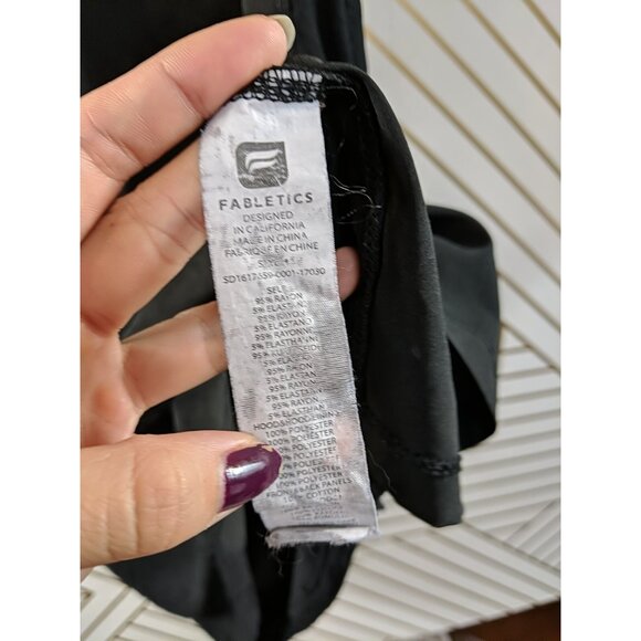 FABLETICS Women's Alana Mini Dress Black Mesh V-Neck Tie Waist Size Small - Picture 7 of 8